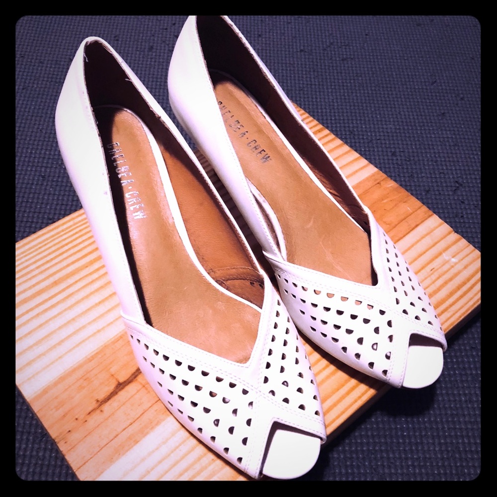 White Kitten Heels